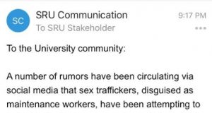 Slippery Rock University Debunks Sex Trafficking Rumors